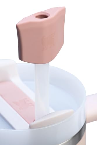 STANLEY Quencher Stay Smooth Anti-Pucker Straw Topper 2-Pack | Ergonomic Sip Through Straw Cap for Tumbler with Handle | Silicone Accessory for Drinking Cup | BPA-Free | Pink Dusk