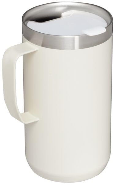 Stanley Stay-Hot Camp Mug 24 oz | Press Fit Drink Through Lid | Cup for Coffee, Tea and Drinks | Insulated Stainless Steel Coffee Mug | BPA-Free | Cream Gloss