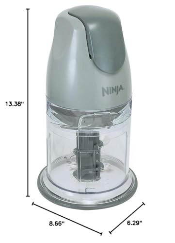 Ninja QB900B Master Prep Food Processor Blender with 48 oz Pitcher & 16 oz Chopping Bowl, Perfect for Frozen Blending & Chopping, 400 Watts, Dishwasher Safe, Countertop, Grey