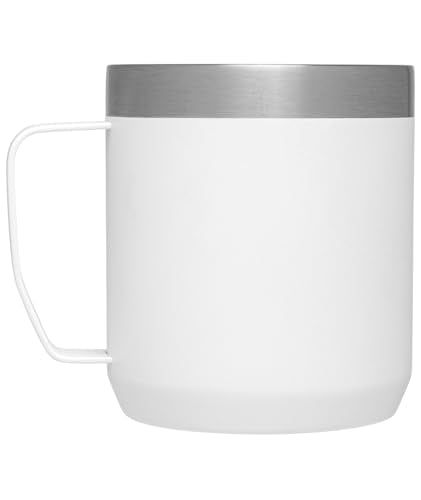 Stanley Stay-Hot Camp Mug 12 oz | Press Fit Drink Through Lid | Cup for Coffee, Tea and Drinks | Insulated Stainless Steel Coffee Mug | BPA-Free | Polar