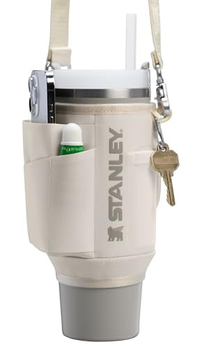 Stanley All Day Quencher Carry All for 30 oz Tumbler with Handle | Crossbody Bag with Phone Holder Pocket, Card Sleeve & Detachable Strap | Water Bottle Carrier Bag | BPA-Free | Cream