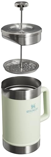 Stanley Classic Stay-Hot French Press Coffee Maker 48 oz | 5 Minute Brew, 4 Hours Hot | Mesh Filter for Coffee Grounds | Insulated Stainless Steel French Press | BPA-Free | Mist