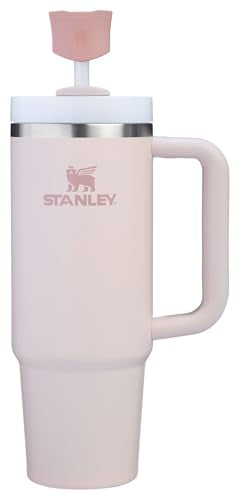 STANLEY Quencher Stay Smooth Anti-Pucker Straw Topper 2-Pack | Ergonomic Sip Through Straw Cap for Tumbler with Handle | Silicone Accessory for Drinking Cup | BPA-Free | Pink Dusk