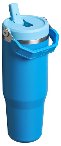 Stanley IceFlow 2.0 Flip Straw Tumbler with Handle 30 oz | Twist On Lid and Flip Up Straw | Leak Resistant Water Bottle | Insulated Stainless Steel | BPA-Free | Azure