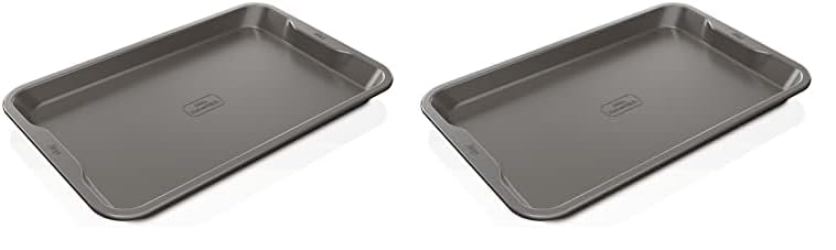 Ninja B30015 Foodi NeverStick Premium 10 inch x 15 inch Baking Sheet, Nonstick, Oven Safe up to 500⁰F, Dishwasher Safe, Grey (Pack of 2)