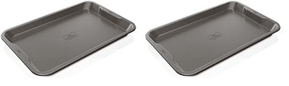Ninja B30015 Foodi NeverStick Premium 10 inch x 15 inch Baking Sheet, Nonstick, Oven Safe up to 500⁰F, Dishwasher Safe, Grey (Pack of 2)