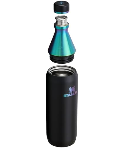 Stanley All Day Slim Bottle 20 oz | Twist On Lid with Leakproof Seal | Slim Design for Travel & Gym | Insulated Stainless Steel | BPA-Free | Black Chroma