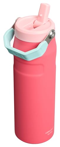 Stanley IceFlow Flip Straw 2.0 Water Bottle 24 oz | Built-In Straw for Travel and Sports | Lightweight and Leak Resistant | Insulated Stainless Steel | BPA-Free | Watermelon