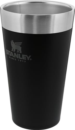 Stanley Adventure Stacking Beer Pint Glass 16oz | Stackable Drinking Cup for Cold Beverages | Dishwasher Safe | Insulated Stainless Steel Tumbler | BPA-Free | Matte Black