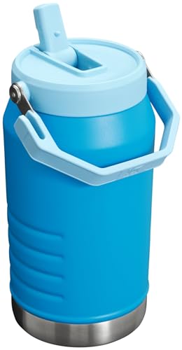 Stanley IceFlow Flip Straw Jug with Handle 64 oz| Twist On Lid and Flip Up Straw | Leak Resistant for Travel and Sports | Insulated Stainless Steel | BPA-Free | Azure