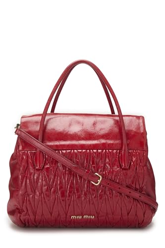 Miu Miu, Pre-Loved Red Nappa Convertible Handbag, Red