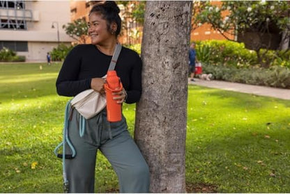 Stanley IceFlow Fast Flow Water Bottle 24 oz | Angled Spout Lid | Lightweight and Leakproof for Travel and Sports | Insulated Stainless Steel | BPA-Free | Tigerlily