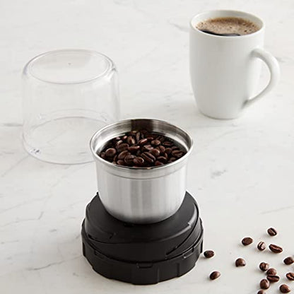 Ninja Foodi Coffee & Spice Grinder, Compatible only with Ninja SS100, SS350, and SS400 series blenders, Compact, Pulverize Through Tough Spices, 12-Tbsp Capacity, Stainless Steel & Black, XSKGRINDER