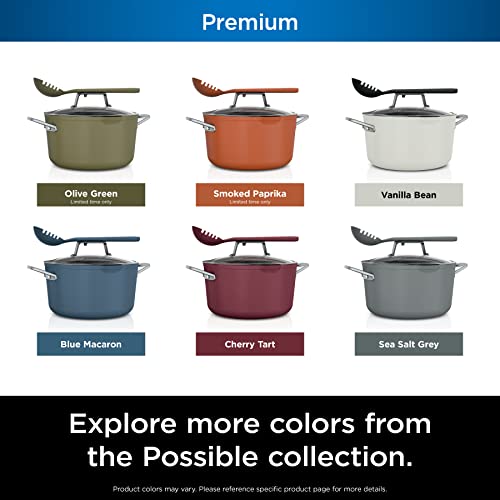 Ninja CW202RD Foodi NeverStick PossiblePot, Premium Set with 7-Quart Capacity Pot, Roasting Rack, Glass Lid & Integrated Spoon, Nonstick, Durable & Oven Safe to 500°F, Cherry Tart