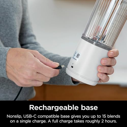 Ninja Blast 16 oz. Personal Portable Blender with Leak Proof Lid and Easy Sip Spout, Perfect for Smoothies, Cordless, USB-C Rechargeable, Dishwasher Safe Parts (Renewed) (White)
