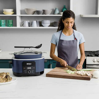 Ninja Foodi PossibleCooker PRO 8.5 Quart Multi-Cooker, with 8-in-1 Slow Cooker, Dutch Oven, Steamer & More, Glass Lid & Integrated Spoon, Nonstick, Oven Safe Pot to 500°F, Navy (Blue)