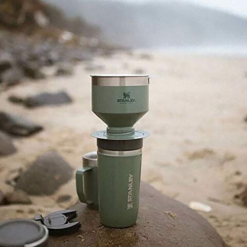 Stanley Classic Pour Over Green Dripper, Stainless Steel Filter, Coffee, 1 to 4 Cups, Outdoor, Home Cafe