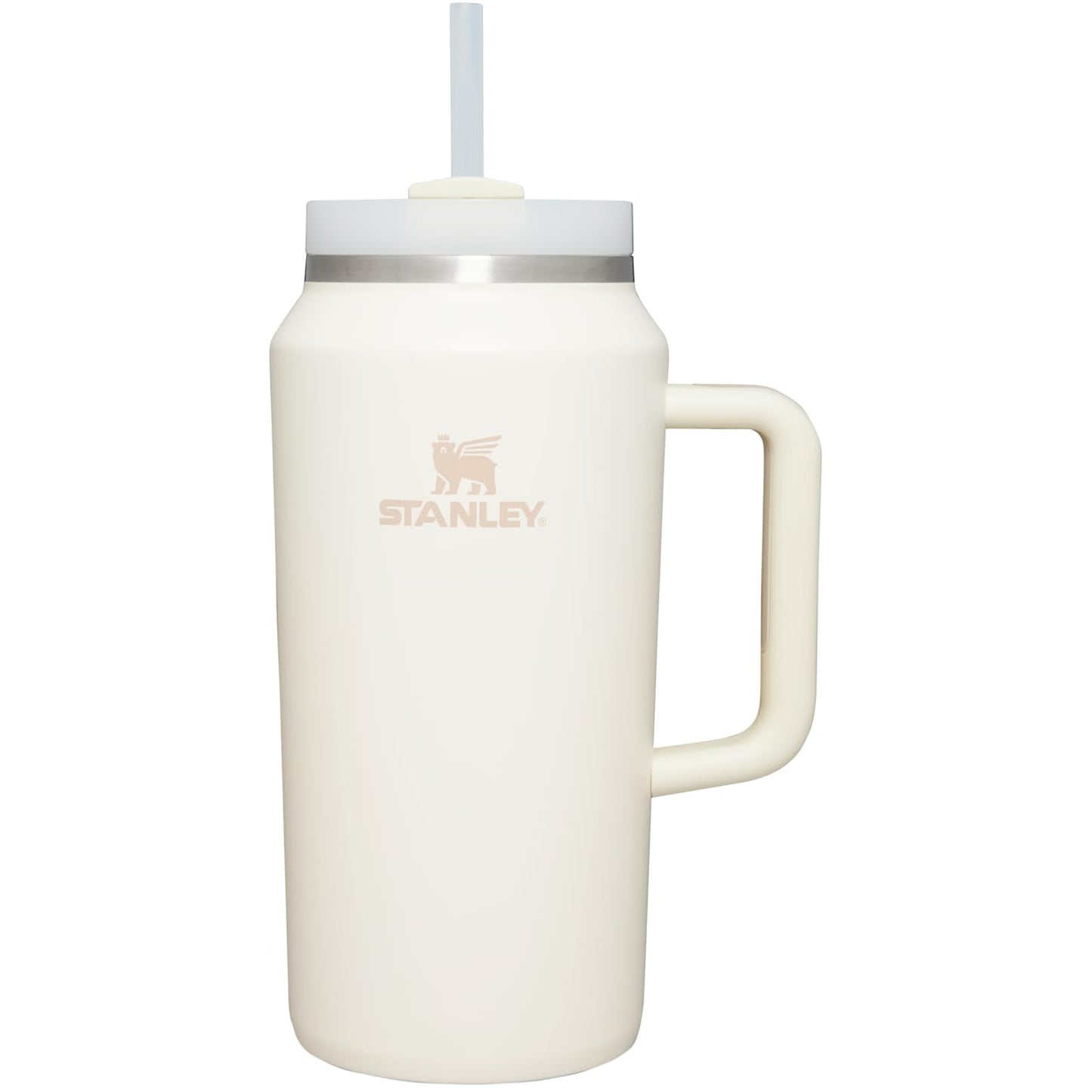 STANLEY Quencher H2.0 FlowState Stainless Steel Vacuum Insulated Tumbler with Lid and Straw for Water, Iced Tea or Coffee (Cream, 64 oz)