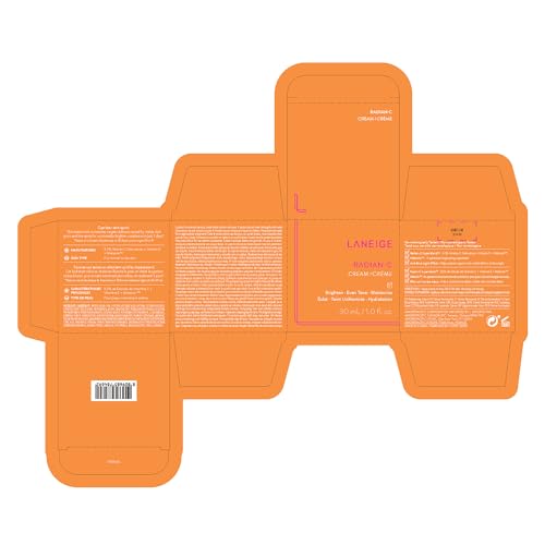 LANEIGE Radian-C Cream: Brightening Moisturizer with Vitamin C & E for Dark Spots, Dullness, & Radiant Skin, Hypoallergenic & Dermatologist-Tested
