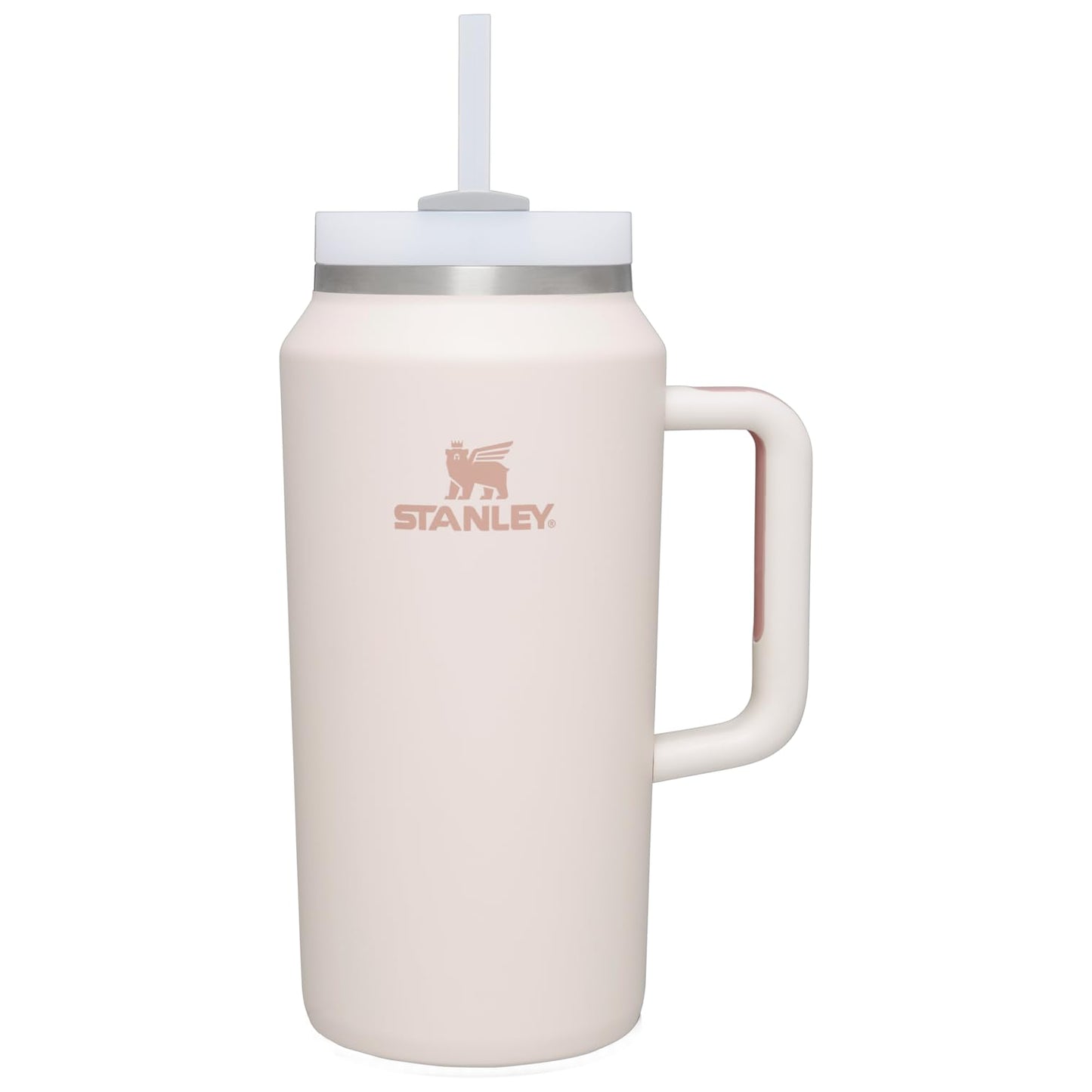 STANLEY Quencher H2.0 FlowState Stainless Steel Vacuum Insulated Tumbler with Lid and Straw for Water, Iced Tea or Coffee (Rose Quartz, 64 oz)