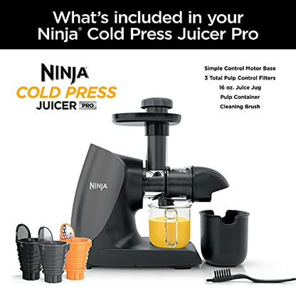 Ninja JC101 Cold Press Pro Juicer, Easy Clean, 1st Generation, Graphite