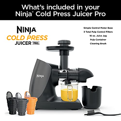 Ninja JC101 Cold Press Pro Juicer, Easy Clean, 1st Generation, Graphite