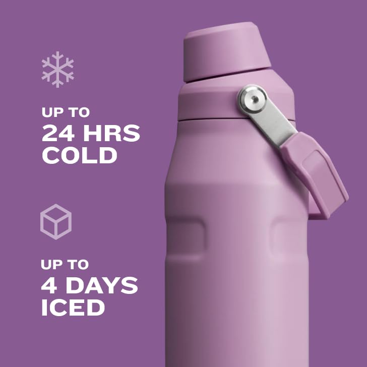 Stanley IceFlow Fast Flow Water Bottle 36 oz | Angled Spout Lid | Lightweight and Leakproof for Travel and Sports | Insulated Stainless Steel | BPA-Free | Black 2.0