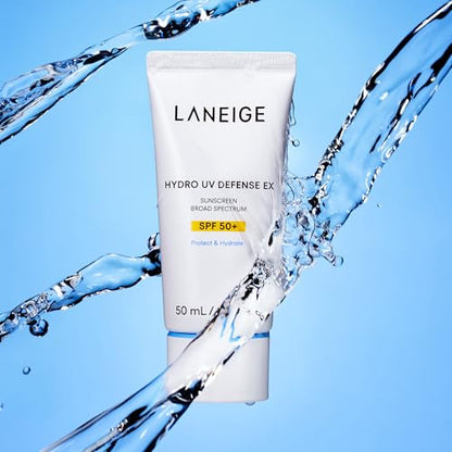 LANEIGE Hydro UV Defense Sunscreen SPF 50+: Hypoallergenic & Dermatologist-Tested Korean Broad Spectrum Sun Protection with No White Cast