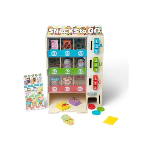 Melissa & Doug Sort, Stock, Select Wooden Vending Machine Play Set, Wooden Toy Play Food for Boys and for Girls 3+