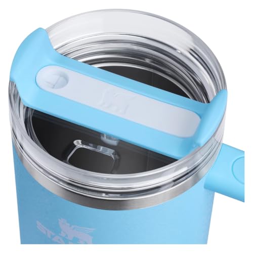 STANLEY Quencher 40 Ounce Vacuum Insulated Stainless Steel Tumbler with Handle Lid and Straw, Thermos for Hot and Cold Drinks, 1.180 L, POWDER BLUE CRUSH