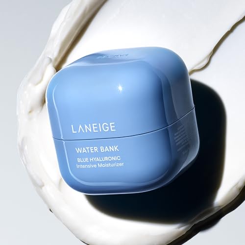 LANEIGE Water Bank Blue Hyaluronic Intensive Moisturizer: Hydrating Face Cream for Very Dry Skin with Squalane & Peptide for Skin Barrier Support, Dermatologist-Tested