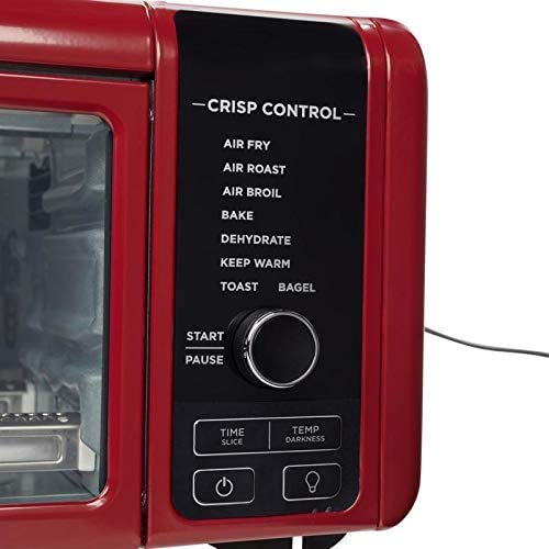 Ninja SP101 8-in-1 Air Fry Large Toaster Oven Flip-Away for Storage Dehydrate Keep Warm 1800w XL Capacity (Renewed) RED