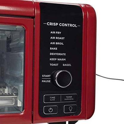Ninja SP101 8-in-1 Air Fry Large Toaster Oven Flip-Away for Storage Dehydrate Keep Warm 1800w XL Capacity (Renewed) RED