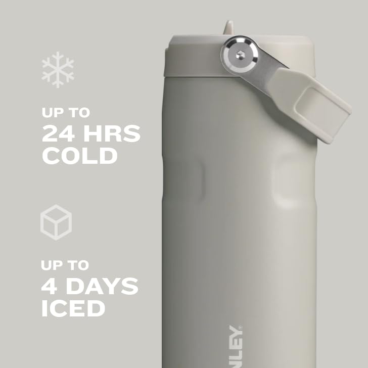 Stanley IceFlow Flip Straw 2.0 Water Bottle 24 oz | Built-In Straw for Travel and Sports | Lightweight and Leak Resistant | Insulated Stainless Steel | BPA-Free | Watermelon