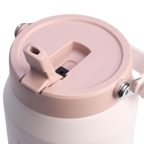 Stanley IceFlow 2.0 Flip Straw Jug with Handle 64 oz | Twist On Lid and Flip Up Straw | Leakproof for Travel and Sports | Insulated Stainless Steel |BPA-Free | Rose Quartz