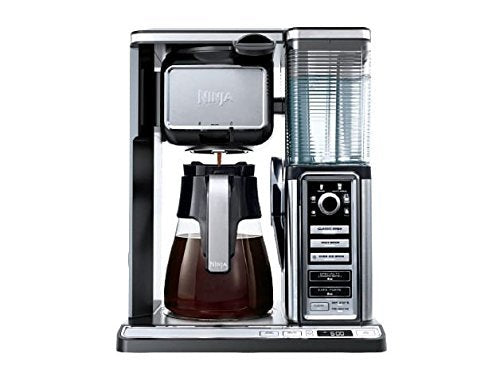 Ninja CF090CO Coffee Bar w/Glass Carafe and Auto-iQ One Touch Intelligence, 19.5 x 10.75 x 16.75, Chrome/Black