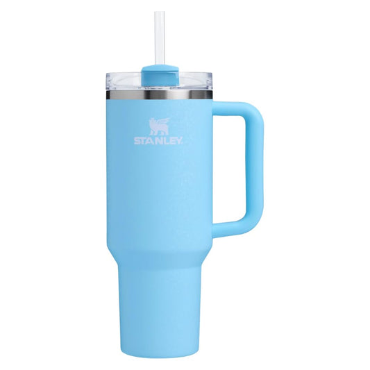 STANLEY Quencher 40 Ounce Vacuum Insulated Stainless Steel Tumbler with Handle Lid and Straw, Thermos for Hot and Cold Drinks, 1.180 L, POWDER BLUE CRUSH