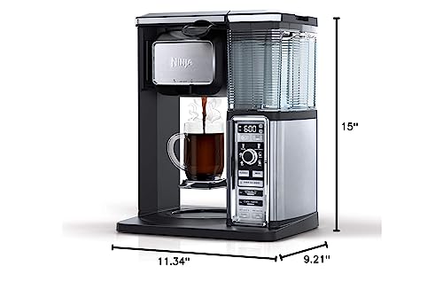 Ninja Coffee Bar Auto-iQ Programmable Coffee Maker with 6 Brew Sizes, 5 Brew Options, Milk Frother, Removable Water Reservoir and Glass Carafe (CF091)