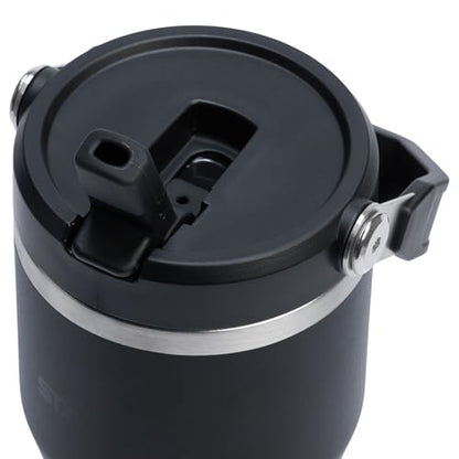 Stanley IceFlow 2.0 Flip Straw Tumbler with Handle 20 oz | Twist On Lid and Flip Up Straw | Leak Resistant Water Bottle | Insulated Stainless Steel | BPA-Free | Black 2.0