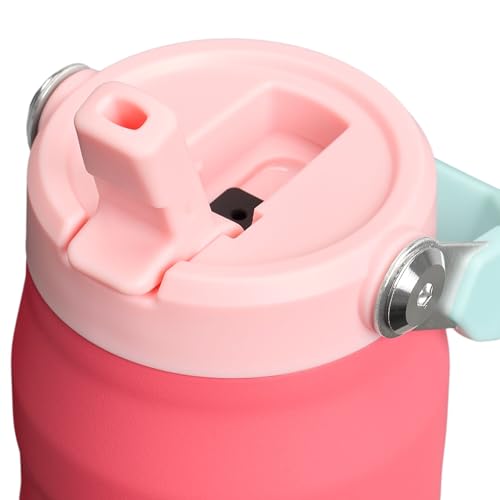Stanley IceFlow Flip Straw 2.0 Water Bottle 24 oz | Built-In Straw for Travel and Sports | Lightweight and Leak Resistant | Insulated Stainless Steel | BPA-Free | Watermelon