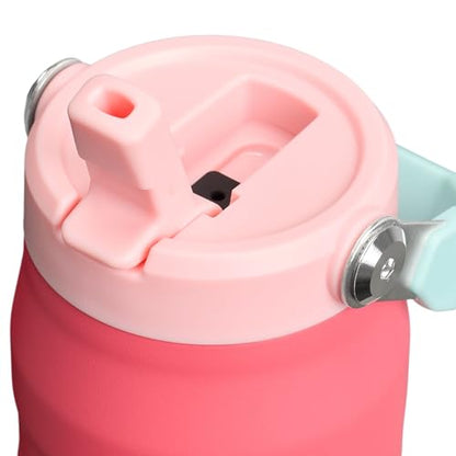 Stanley IceFlow Flip Straw 2.0 Water Bottle 24 oz | Built-In Straw for Travel and Sports | Lightweight and Leak Resistant | Insulated Stainless Steel | BPA-Free | Watermelon