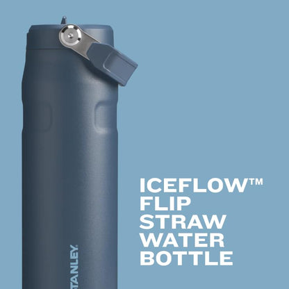 Stanley IceFlow Flip Straw 2.0 Water Bottle 24 oz | Built-In Straw for Travel and Sports | Lightweight and Leak Resistant | Insulated Stainless Steel | BPA-Free | Watermelon
