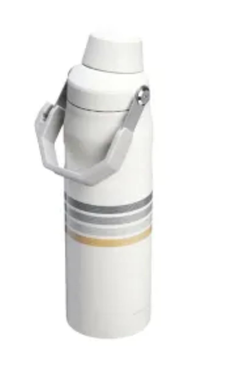 Stanley Varsity IceFlow Aerolight Fast Flow Water Bottle 24 oz | Angled Spout Lid | Lightweight and Leakproof for Travel and Sports | Insulated Stainless Steel | BPA-Free | Color: Cream Ash Stripe