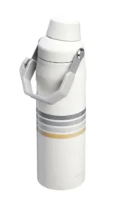 Stanley Varsity IceFlow Aerolight Fast Flow Water Bottle 24 oz | Angled Spout Lid | Lightweight and Leakproof for Travel and Sports | Insulated Stainless Steel | BPA-Free | Color: Cream Ash Stripe