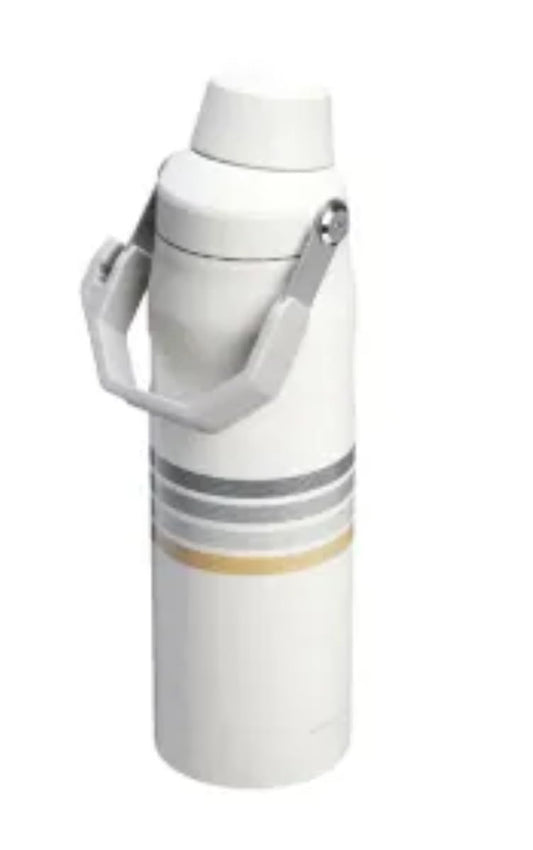 Stanley Varsity IceFlow Aerolight Fast Flow Water Bottle 24 oz | Angled Spout Lid | Lightweight and Leakproof for Travel and Sports | Insulated Stainless Steel | BPA-Free | Color: Cream Ash Stripe