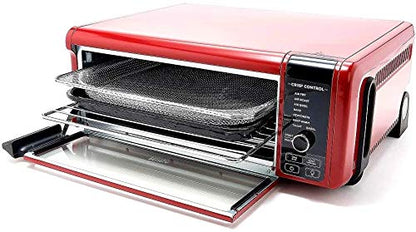 Ninja SP101 8-in-1 Air Fry Large Toaster Oven Flip-Away for Storage Dehydrate Keep Warm 1800w XL Capacity (Renewed) RED