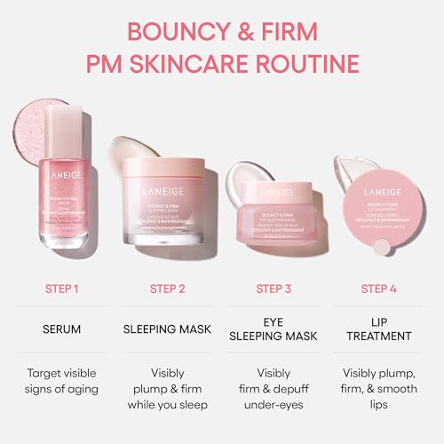 LANEIGE Bouncy & Firm Serum: Korean Slow Aging Collagen Serum with Peptides for Plumping, Firming, & Hydrating