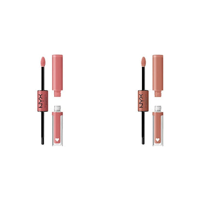NYX Shine Loud Long Lasting Liquid Lipstick Bundle with Cash Flow Light Dusty Rose & Global Citizen Medium Neutral Nude