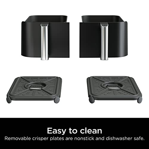 Ninja Foodi DZ090C 5-in-1, 6-qt. 2-Basket Air Fryer with DualZone Technology, Black