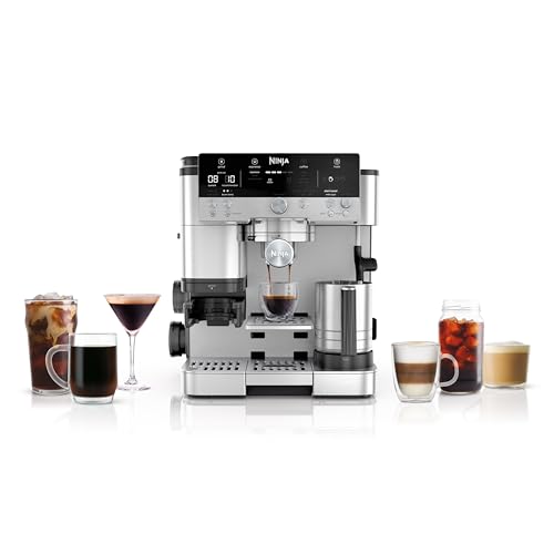 Ninja Luxe Café Premier Series, Espresso Machine, Drip & Cold Brew Coffee Maker, Built-in Grinder, Assisted Handling, Hands-free Frother, Dairy or Non-Dairy
